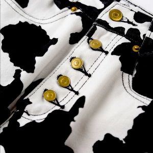 Cow Print Straight Leg Jeans